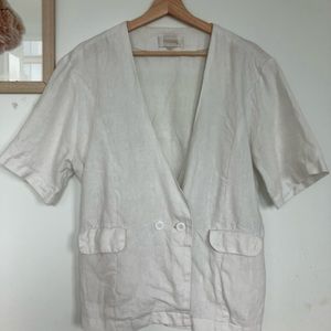POSSE 100% linen white top